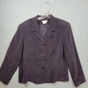 Due Per Due Womens 16 Silk Blazer Purple Jacket Lined Career‎ 3 Button Office